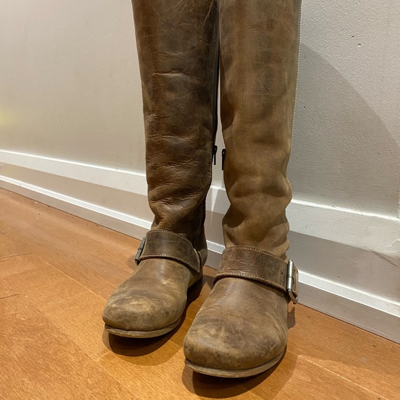 Fluevog Radio brown leather knee boots women size 9 - Picture 2 of 16